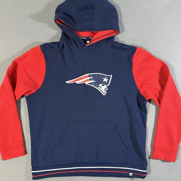 Fanatics Other - NEW ENGLAND PATRIOTS FANATICS Colorblock Sweatshirt Fleece Hoodie XL Red Blue